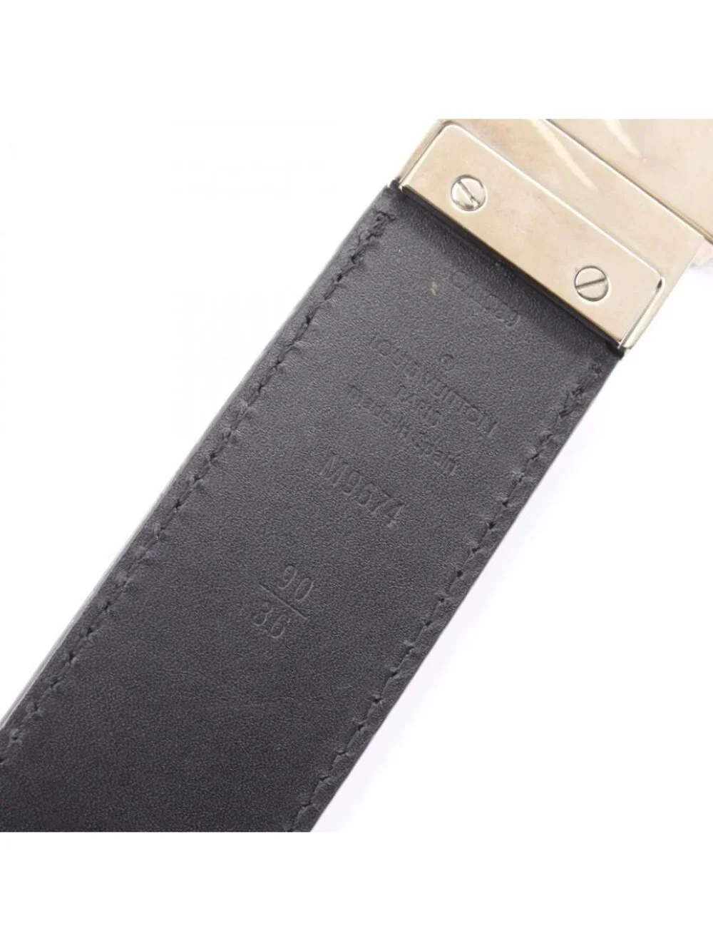 Louis Vuitton Belt Boston Damier Infini Onyx Silver Reversible Leather